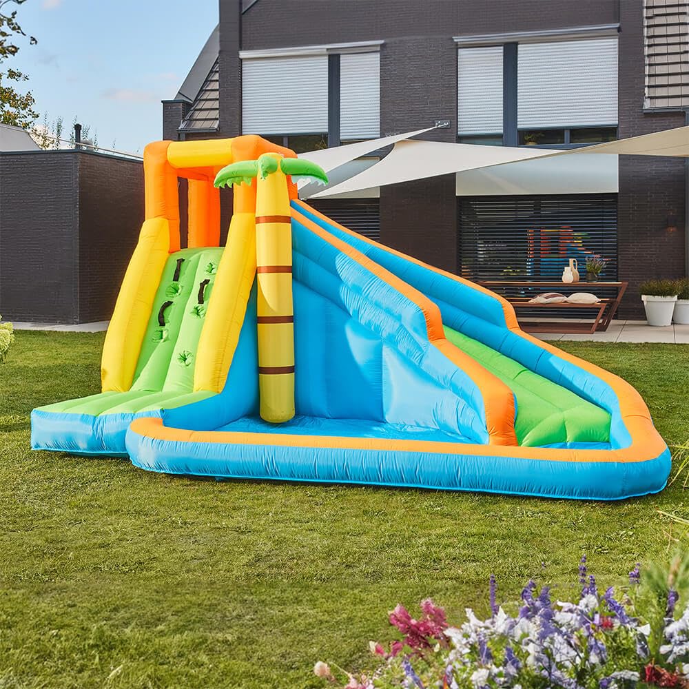Home Deluxe- Aufblasbare Hüpfburg VIVI - 400x 300 x 225 cm - inkl. Gebläse und Zubehör, UV-Beständig I Spielburg Springburg Hüpfschloss