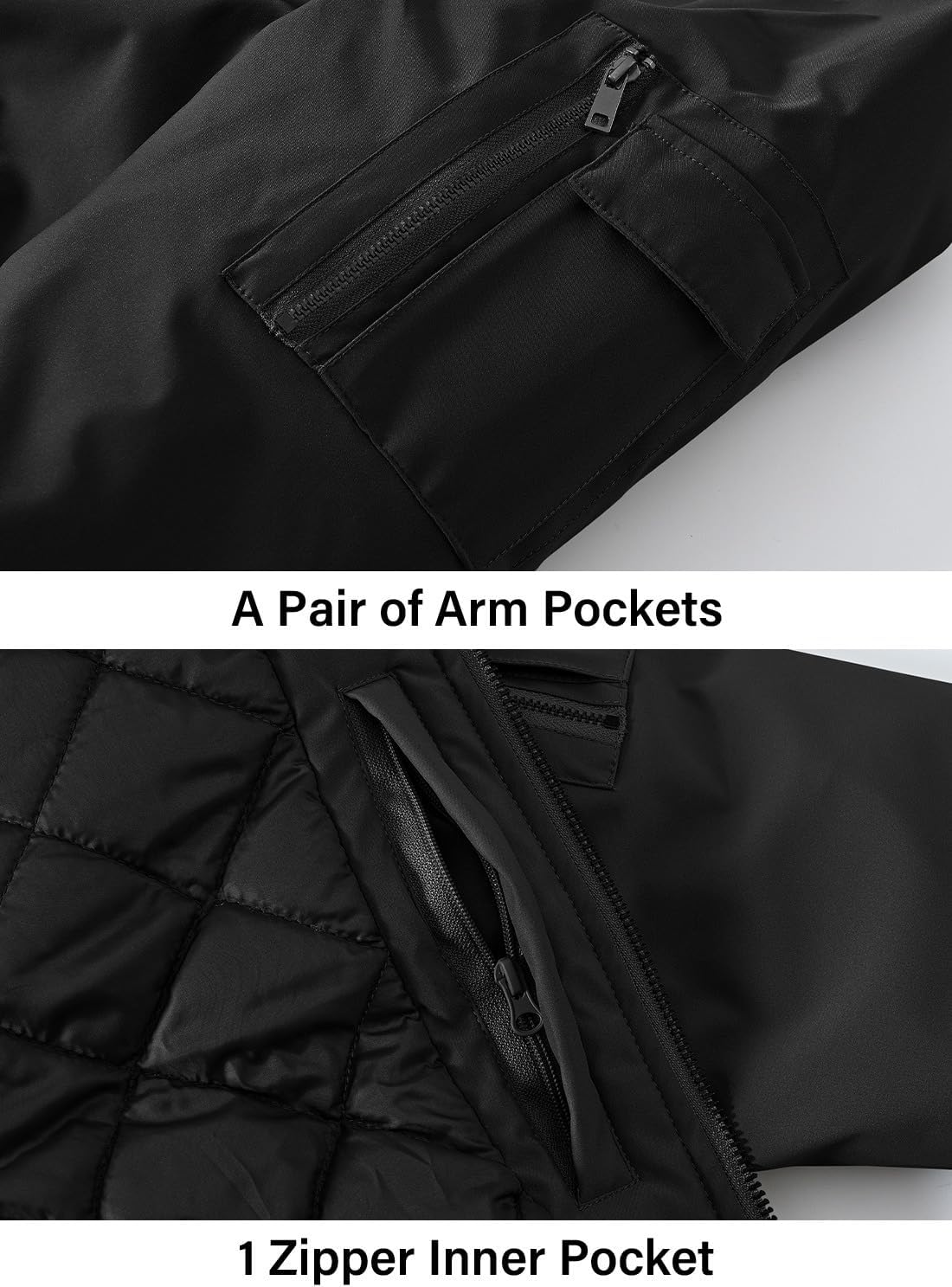 BGOWATU Men's Jacket Windproof Quilted Bomber Jackets Casual Fall Winter Warm Padded Coats Outwear - Image 4