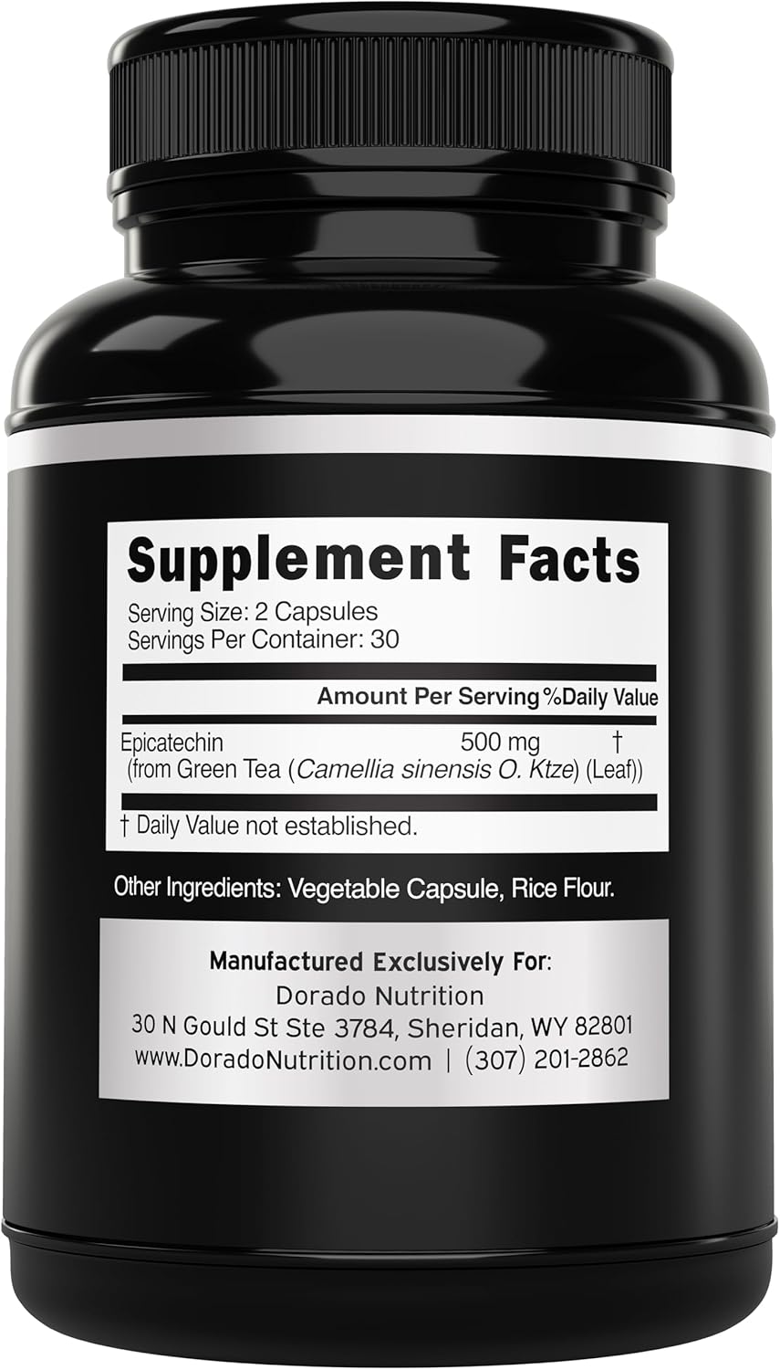 Epicatechin Extract 500mg Per Serving (60 Capsules) Myostatin Inhibitor, Myostatin Blocker for Lean Muscle, Nitric Oxide, Stamina & Endurance – Non GMO, Vegan Supplement & Third Party Tested