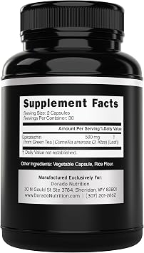 Epicatechin Extract 500mg Per Serving (60 Capsules) Myostatin Inhibitor, Myostatin Blocker for Lean Muscle, Nitric Oxide, Stamina & Endurance Non GMO, Vegan Supplement & Third Party Tested