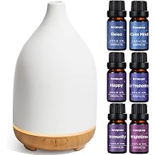 InnoGear 150ml Ceramic Diffuser for Home & 6 Essential Oils Scent Gift Set