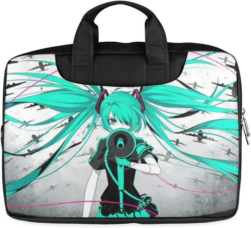 AOIKH Custom Laptop Bag Hatsune Miku Computer Shoulder Bags 15 Inches Nylon Waterproof(twin sides)