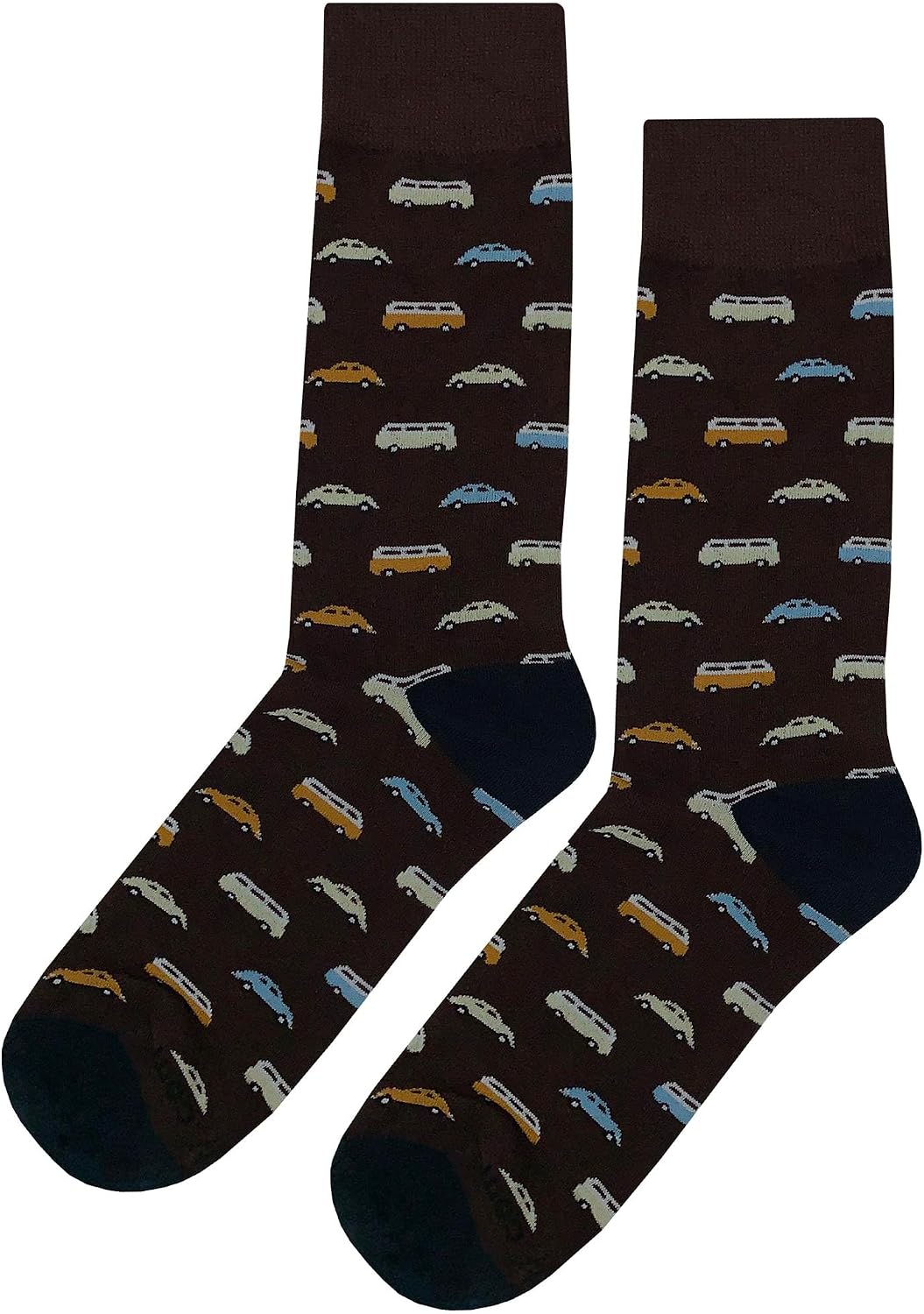 VW Classic Dress Socks Funny Novelty Crazy Fun Design Men Size 8-12 Cotton Casual Crew Colorful Funky Fancy Socks Gift for Men