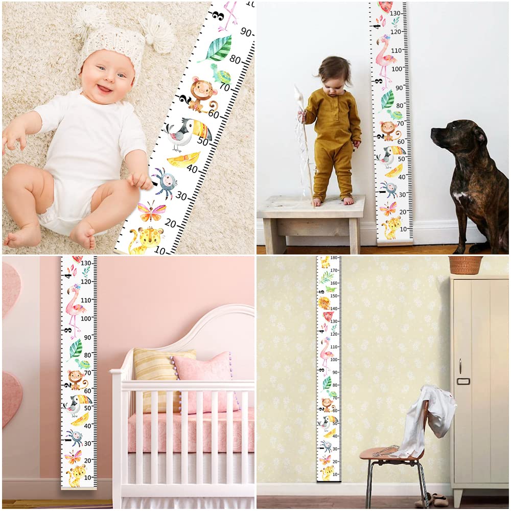 Toise de Hauteur pour Enfants,20cm×200cm Toise Murale Enfant,Règle de Hauteur en Toile Amovible,Mesure Taille Enfant avec Motif Dessin Animé,pour Enfants,Décoration de Chambre,Jardin d'enfants