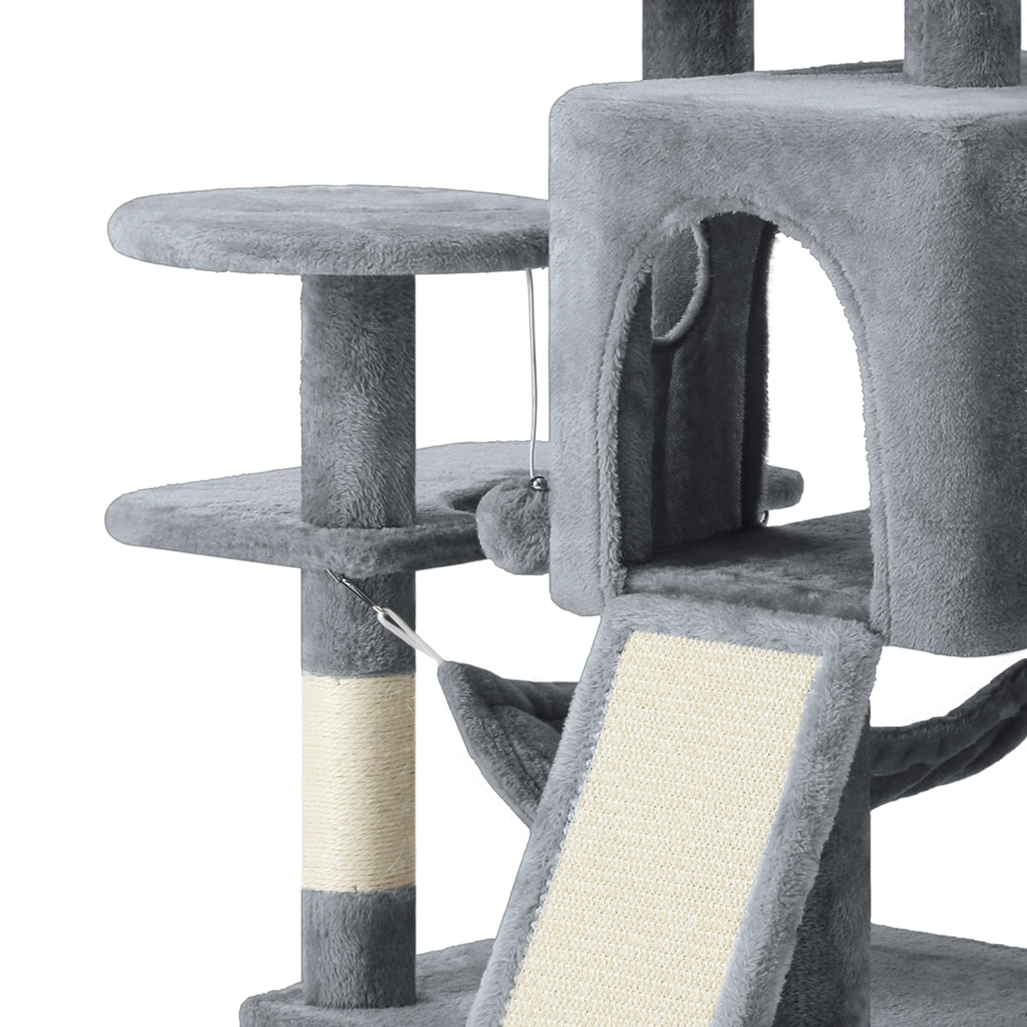 YITAHOME Tall Cat Tree for Indoor Cats, 75 inch Multi-Level Cat Tower with Cat Condos, Top Perches, Sisal Ramp Scratching Posts, Cozy Basket, Hammocks, Large Cat Pet Activity Structure,Pink: YITAHOME 54in Cat Tree Tower Condo, Multi-Level with Sisal Scratching Post, Cat Condos, Plush Top Perches, Hammock, Space Saving Cat Condo, Dangling Ball, Pet Play House, Perfect Pet Gift, Dark Gray