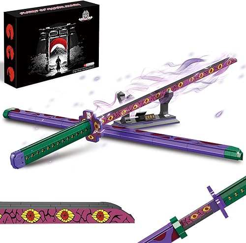 VIOSEBN Kokushibo - Juego de bloques de construcción de espada de anime para cosplay con vaina y soporte, kit de construcción de espada samurái disponible en Yaxa Colombia