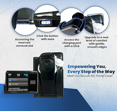 Miniatura 5 de (modelo 2023-24) A1C Pump Case, funda giratoria 360 para Tandem Tslim, t Slim X2, t Slim G4, soporte para bomba de insulina para diabetes (rosa)
