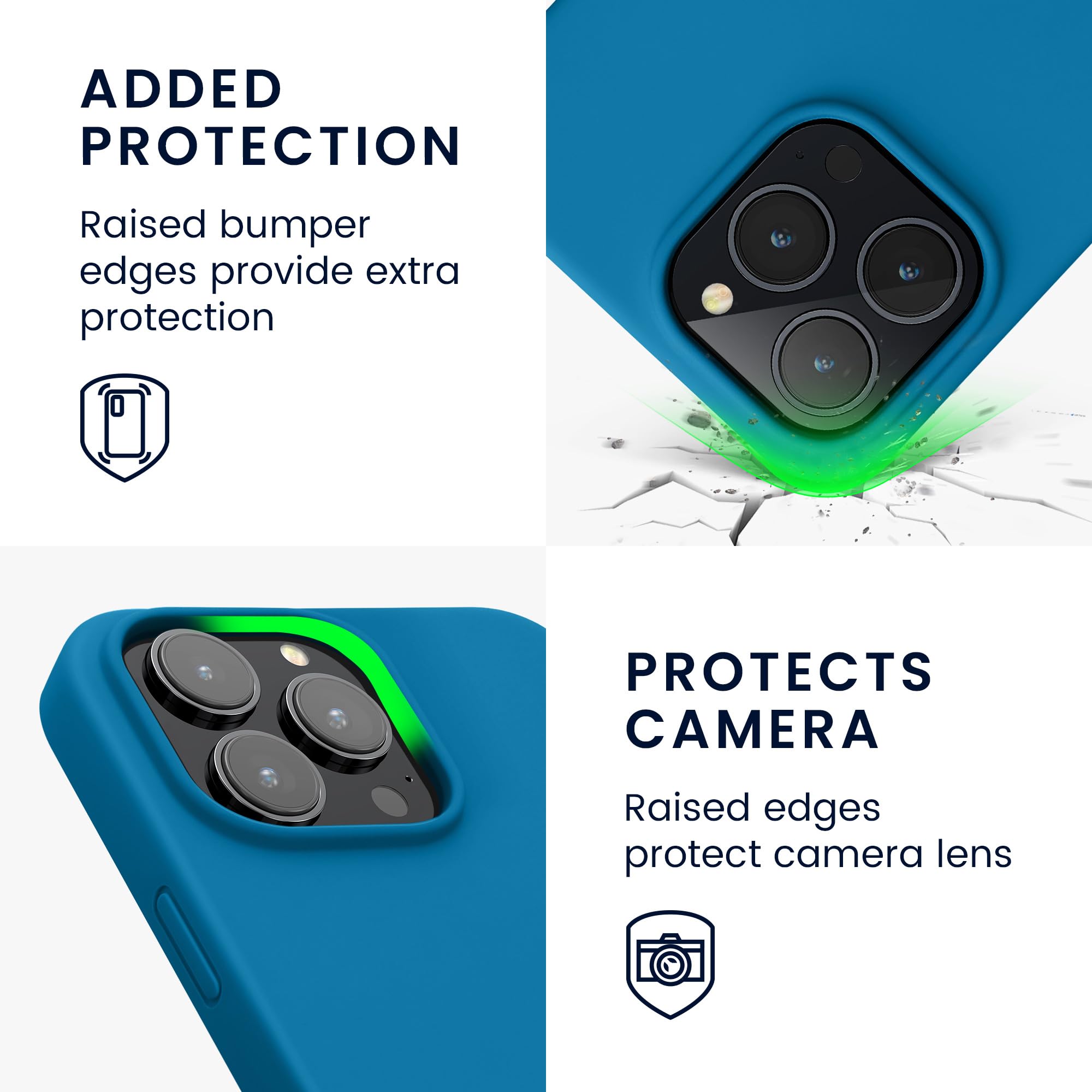 kwmobile Case for iPhone 14 Pro Max Case - Slim Soft TPU Silicone Cover - Works with Wireless Charging - Caribbean Blue - Image 3