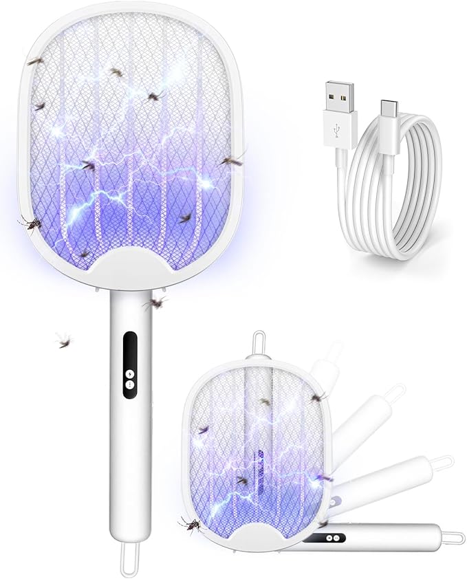 Molxss Foldable Electric Mosquito Swatter with Rechargeable Battery