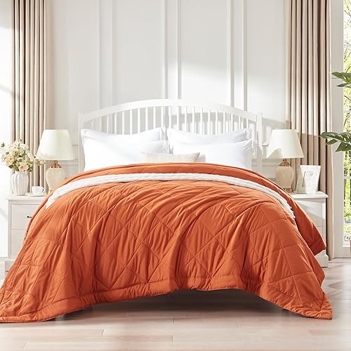 Miniatura 2 de SunStyle Home Cubrecamas tamaño queen, ligero, reversible, para todas las estaciones, manta de verano acolchada, suave y acogedora, de plumas