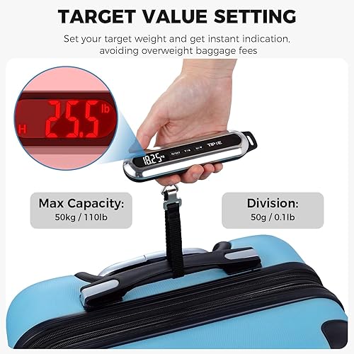 Miniatura 3 de Báscula de equipaje de viaje, báscula digital de maleta de 110 libras, báscula de peso portátil, báscula de equipaje de mano de acero inoxidable