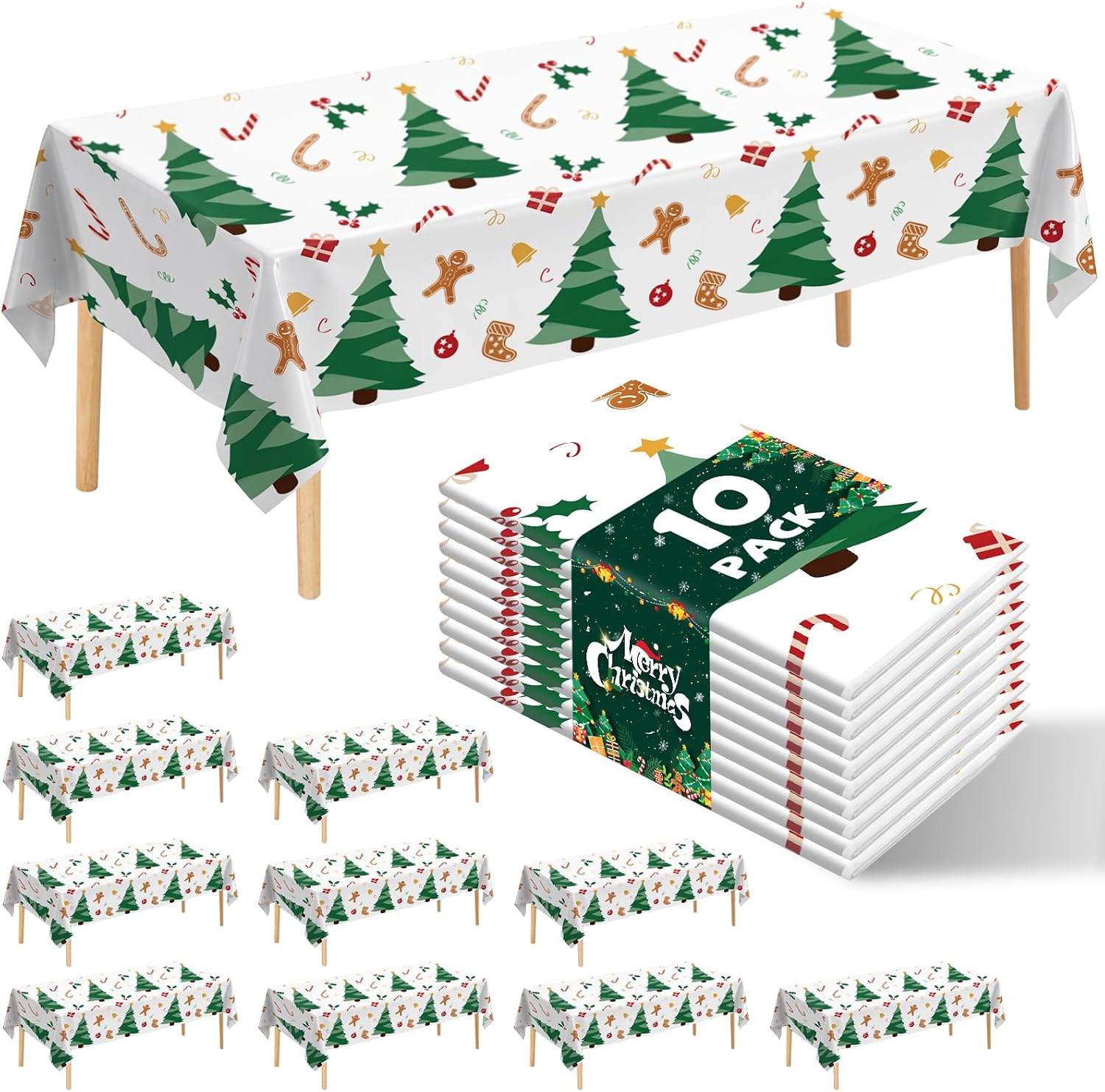 Rectangular Return Ac Amazon.com: JHDZDHY 10 Pack Christmas Tree Plastic Table Cloth 54x108 ...