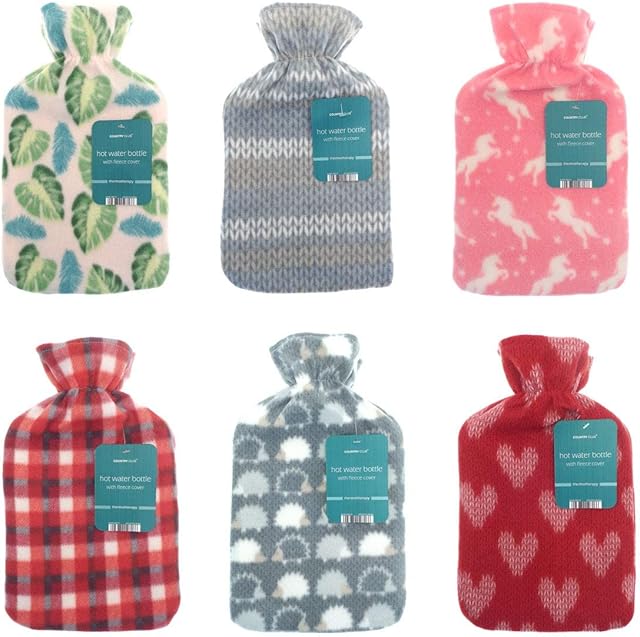 Hot Water Bottle with Soft Fleece Cover