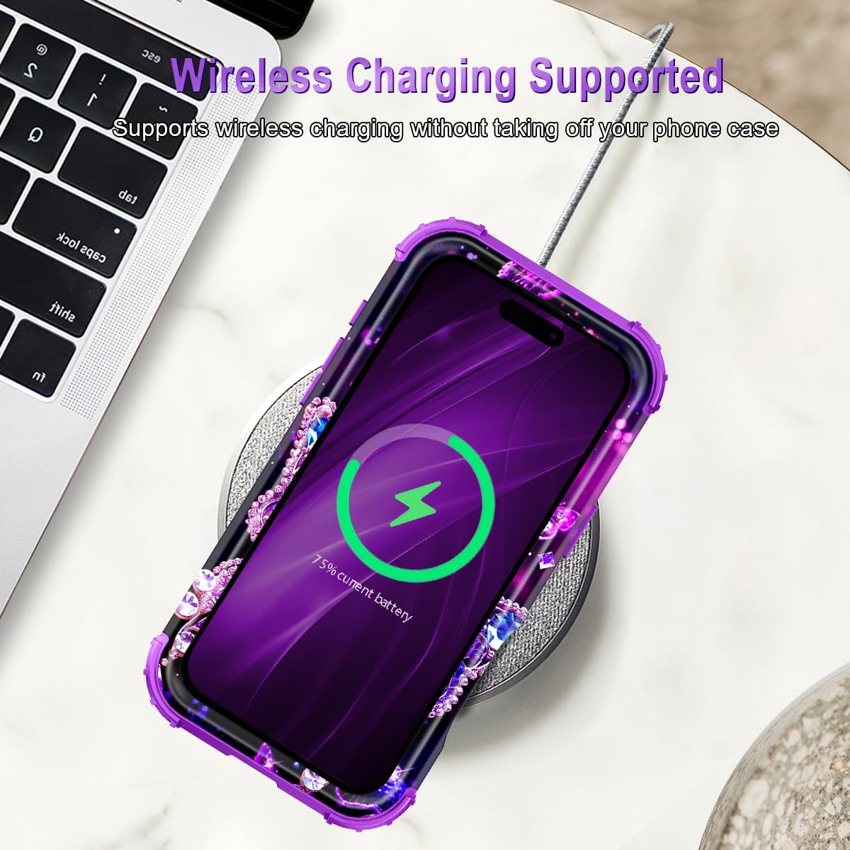 Miqala for iPhone 17 Pro Case,Glow in The Dark Three Layer Heavy Duty Shockproof Protection Hard Plastic Bumper+Soft Silicone Case for iPhone 17 Pro,Dark Butterfly - Image 7