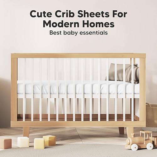 Miniatura 8 de Paquete de 2 sábanas orgánicas para cuna para niños, niñas, sábana bajera ajustable de jersey, sábanas neutrales para cuna, sábana de colchón para