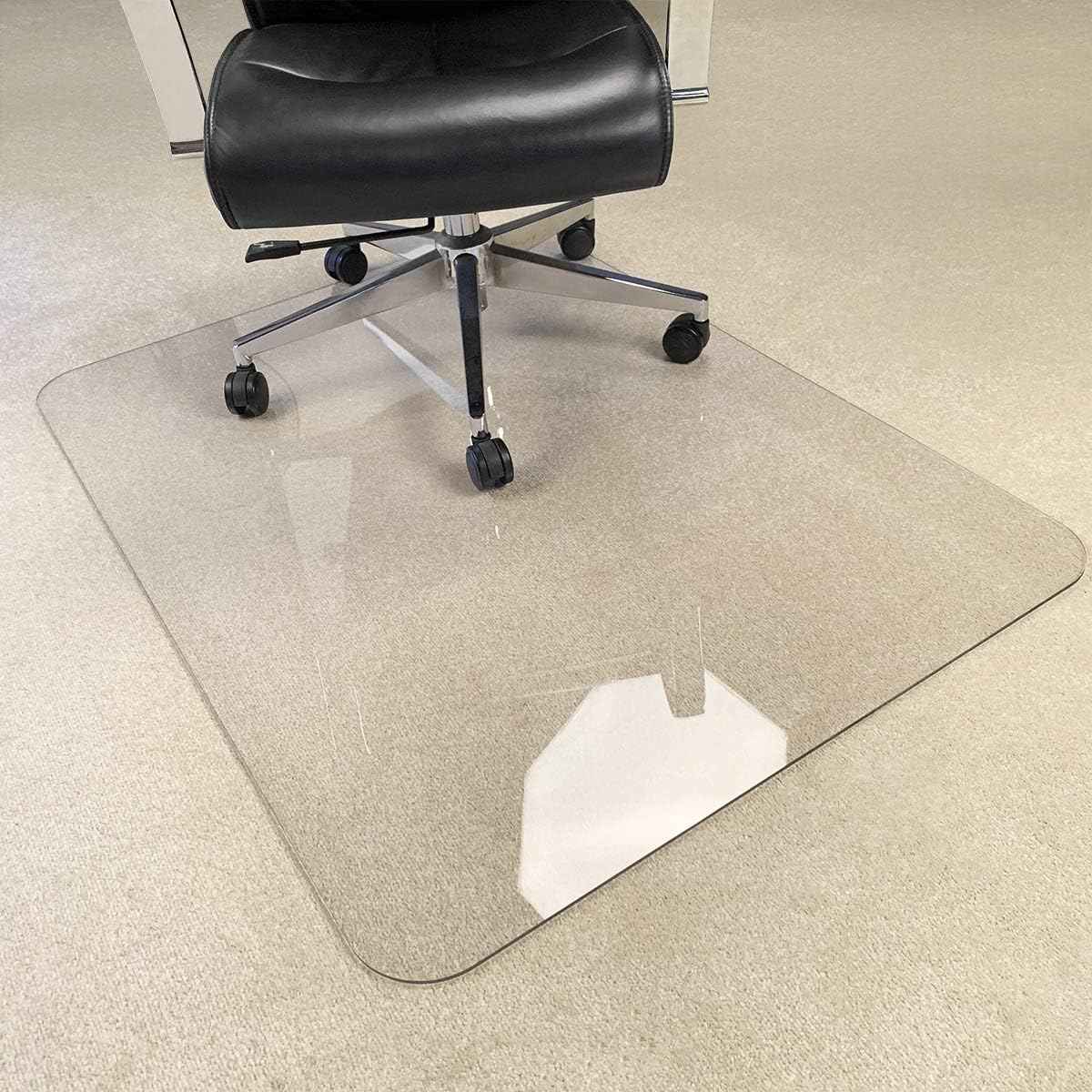 MuArts [Upgraded Version] Crystal Clear 1/5" Thick 47" x 35" Heavy Duty Hard Chair Mat, Can be Used on Carpet or Hard Floor