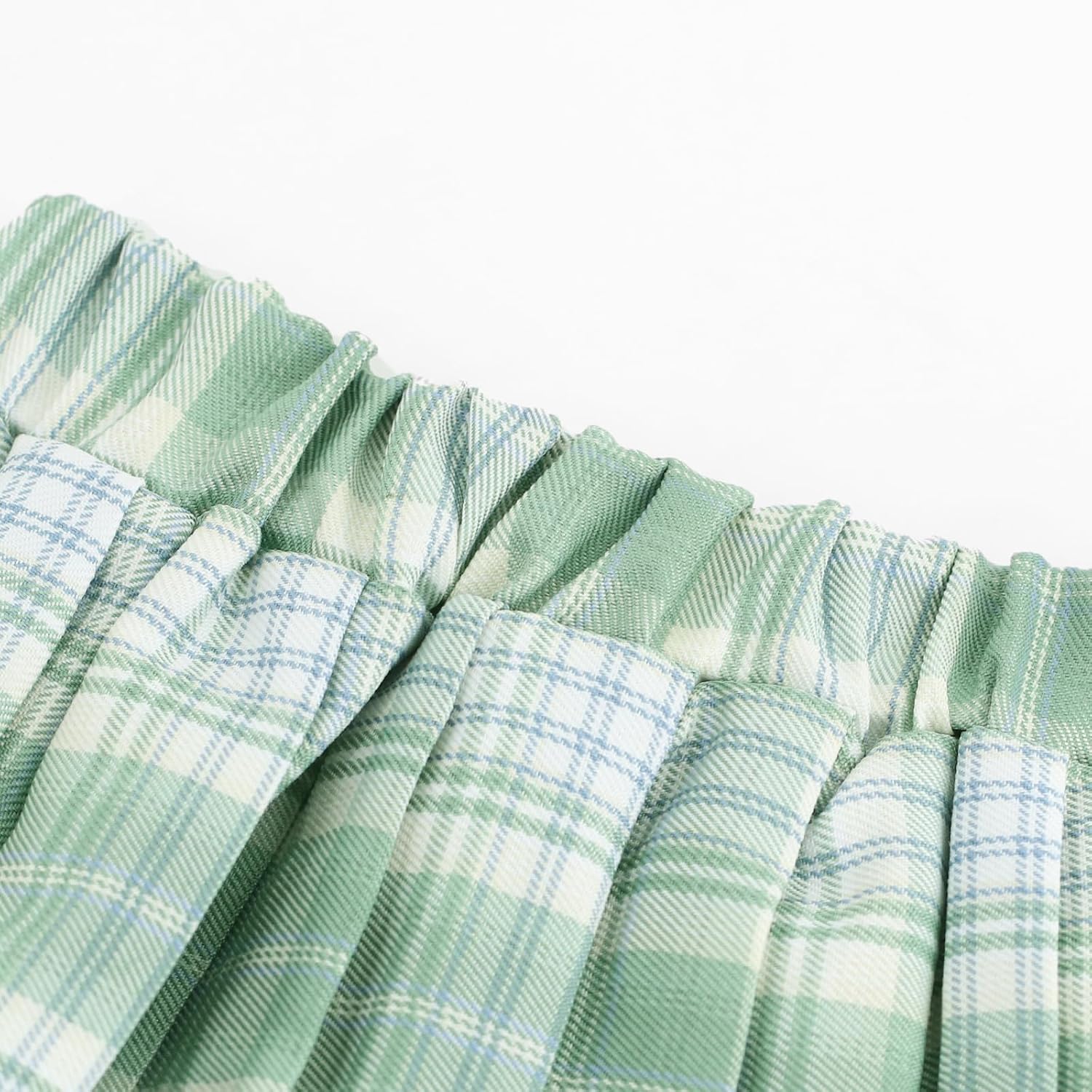 Girls Pleated Mini Skirt High Waist Tennis School Uniform Skirts Plaid Pleated Skirt Built-in Shorts 5-14 Y (Gift Bow tie)