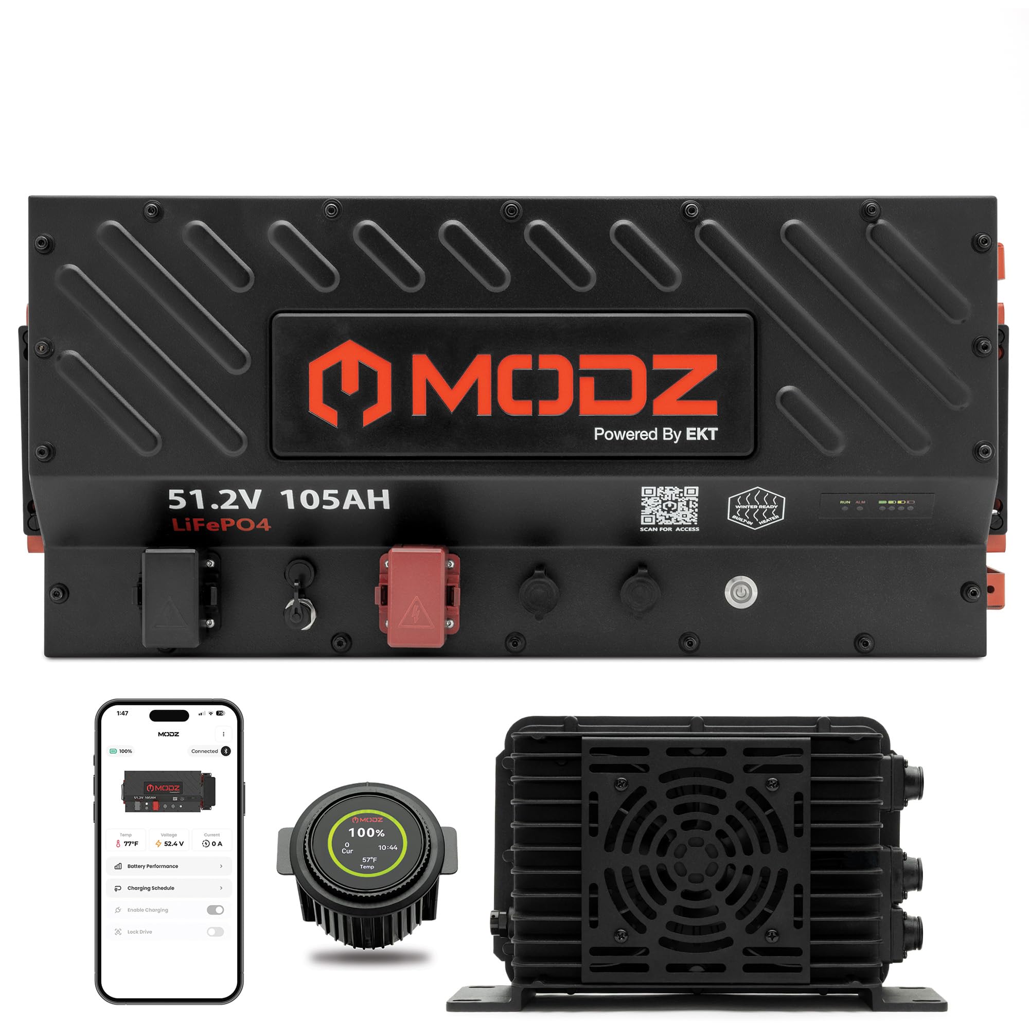 Amazon.com: MODZ® Universal 48 Volt (51.2V) 105Ah Slim Lithium