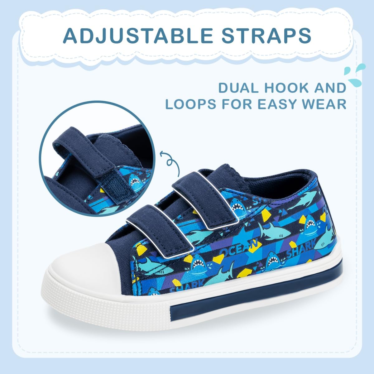EUXTERPA Toddler Light Up Sneakers Kids Casual Canvas Shoes with Adjustable Strap for Girls Boys - Image 5