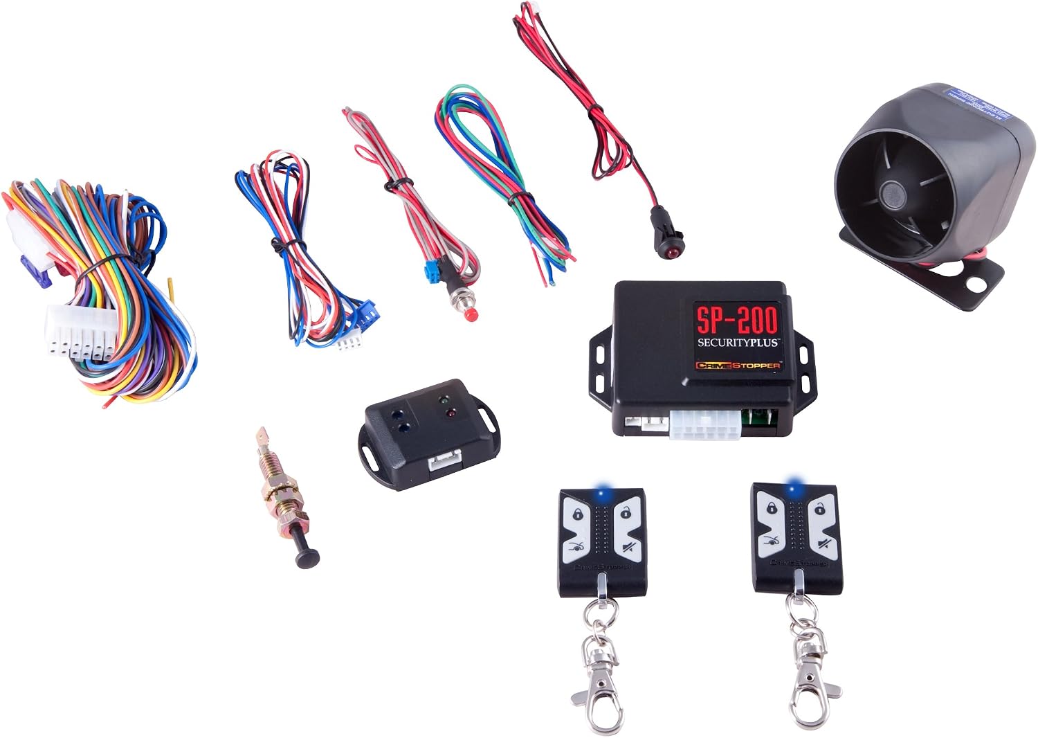 Crimestopper SP-200 Car Alarm with Code Rolling Security, Double Plus Unlock and Programmable Features