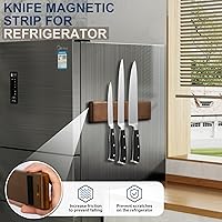Vista 4 de ENOKING Soporte magnético para cuchillos para pared, potente soporte magnético para cuchillos de 10 pulgadas para refrigerador, tira magnética