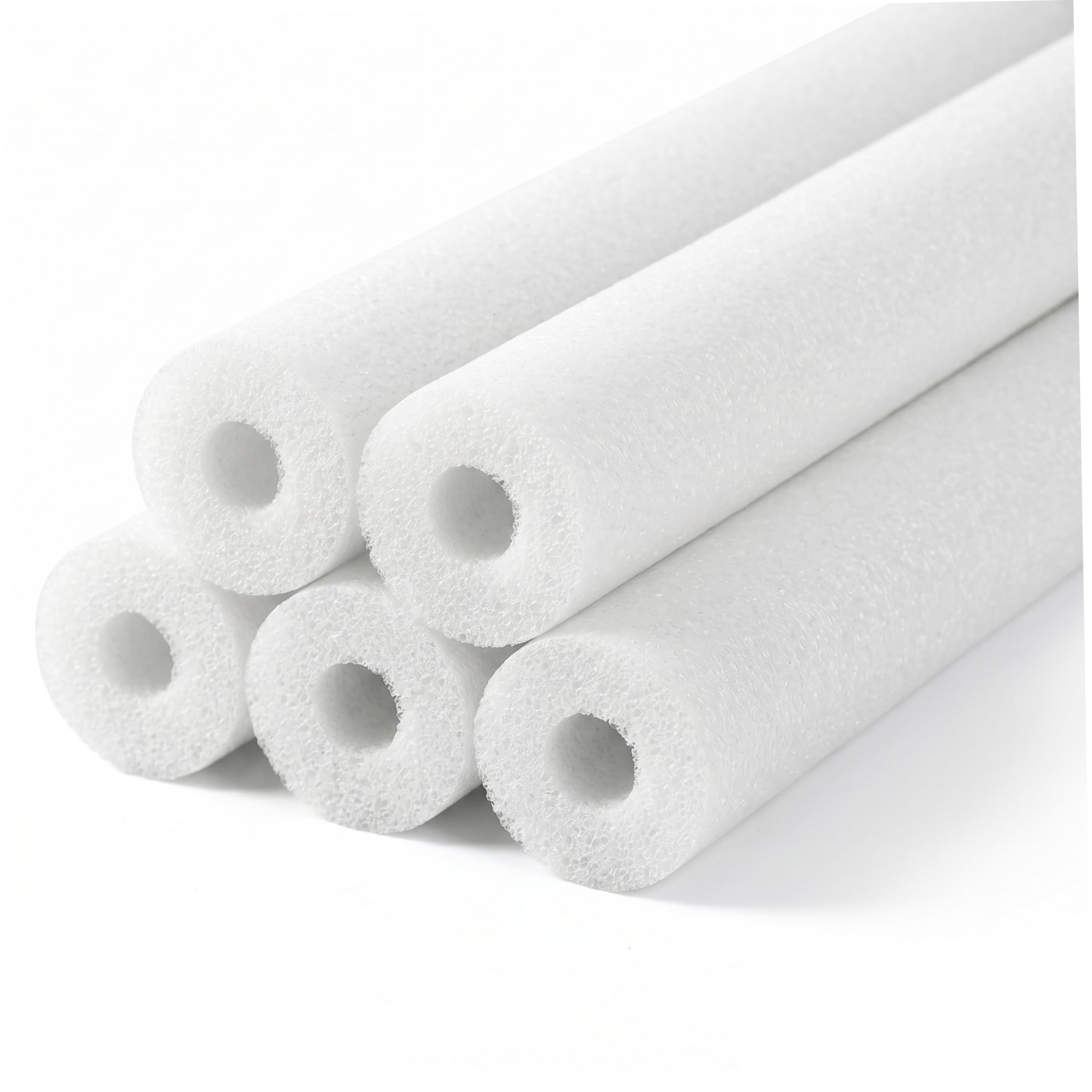 Pool Noodle Jumbo Pool Noodle, Flotador de Espuma de 5 Piezas - Ayuda para Nadar con Esponja Hueca Liviana, Blanco, 59.06 Pulgadas