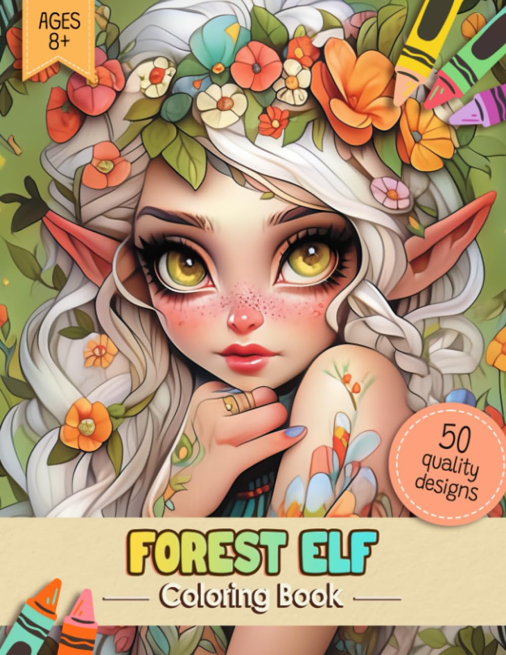 Forest Elf Coloring Book: Cute Forest Elves Colouring Activity Book Pages for Adults, Kids & All Magic Fantasy Lovers | Beautiful Designs for Stress Relief and Relaxation