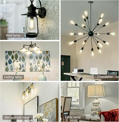 Miniatura 7 de Paquete de 4 bombillas LED Edison ST58ST19 vintage, luz blanca diurna 4000K, equivalente a 6 W, bombillas LED de filamento de 60 W, regulables, 700