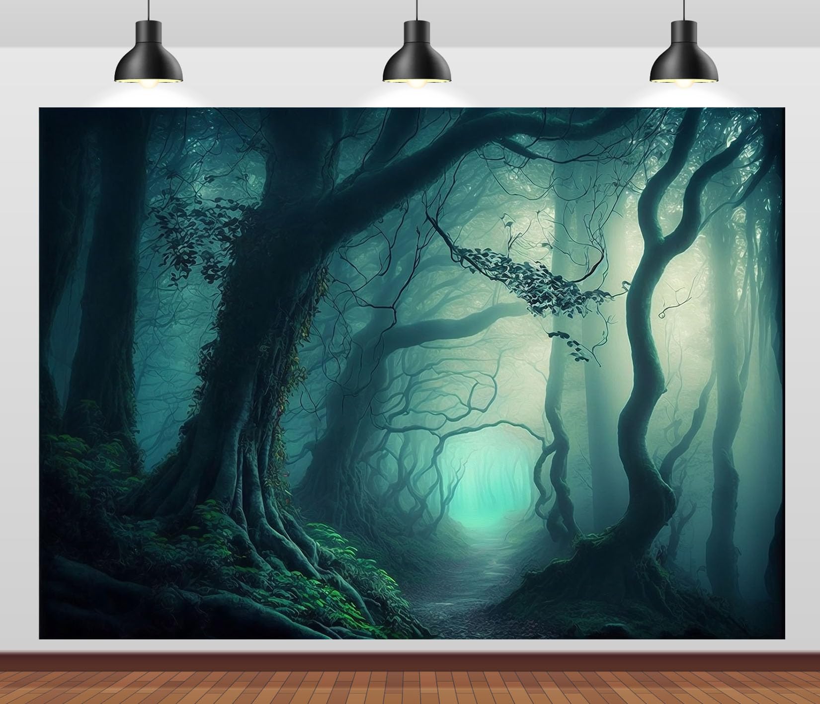 12x8FT (3.6x2.5m) Foresta Turchese Con Sentiero Sfondo Fotografico