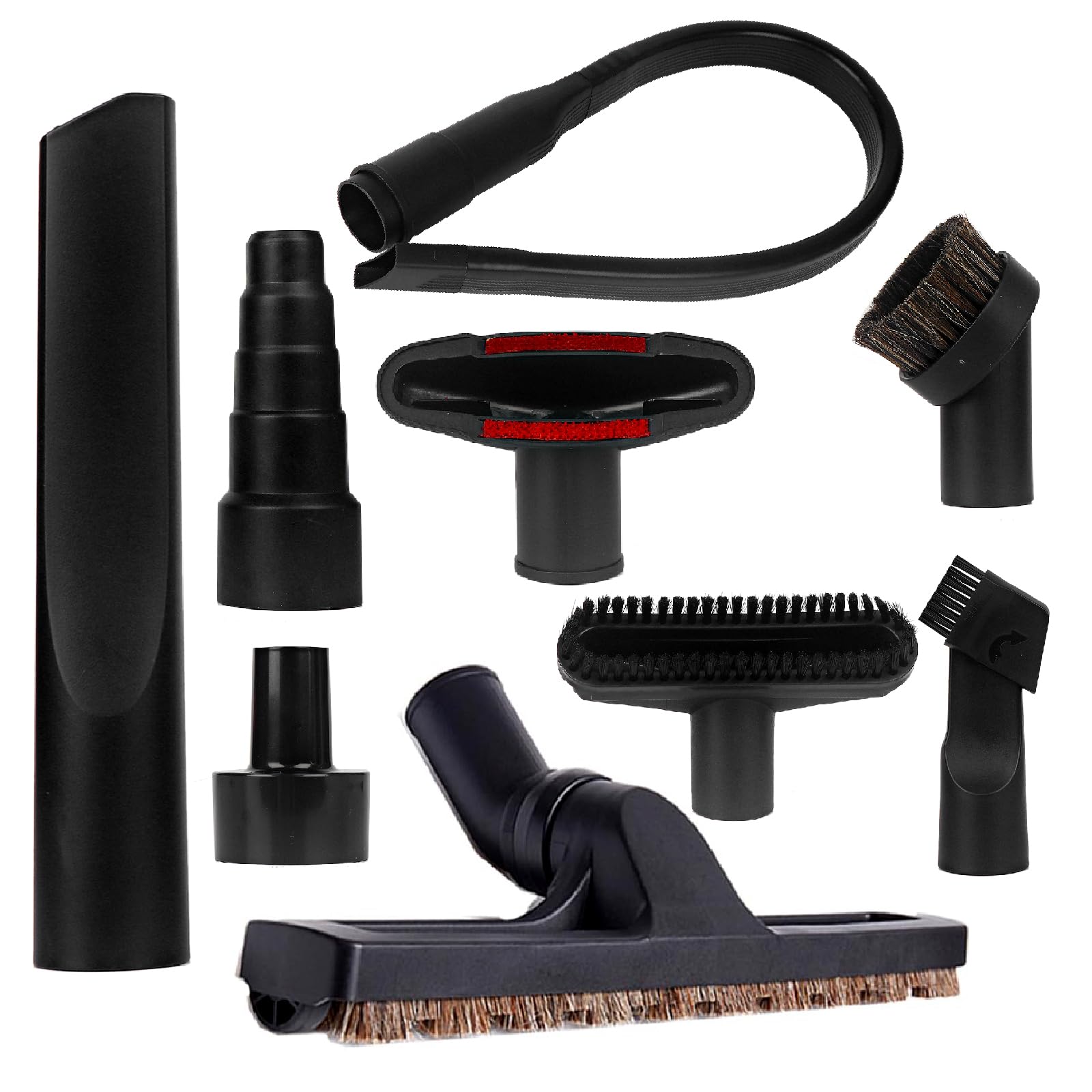DFD 1 1/4 inch Vacuum Attachments for Shop Vac Accessories,9PCS Household Cleaning Vacuum Cleaner Attachments Brushes and Flexible Crevice Kit Adapter for Shop Vac Attachment