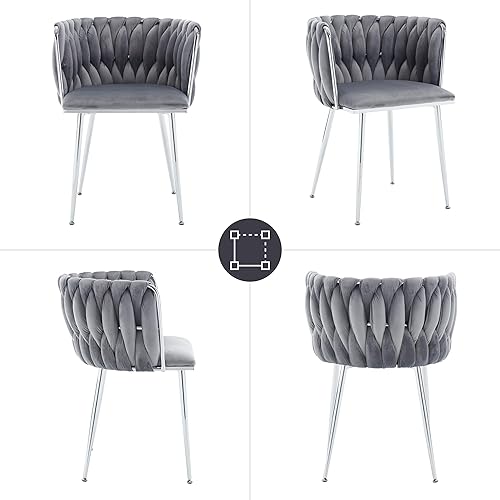 Miniatura 19 de Juego de 2 sillas de comedor de terciopelo morado, sillas tapizadas para cocina y comedor, sillas de lujo para ocio, sillas de acento modernas,