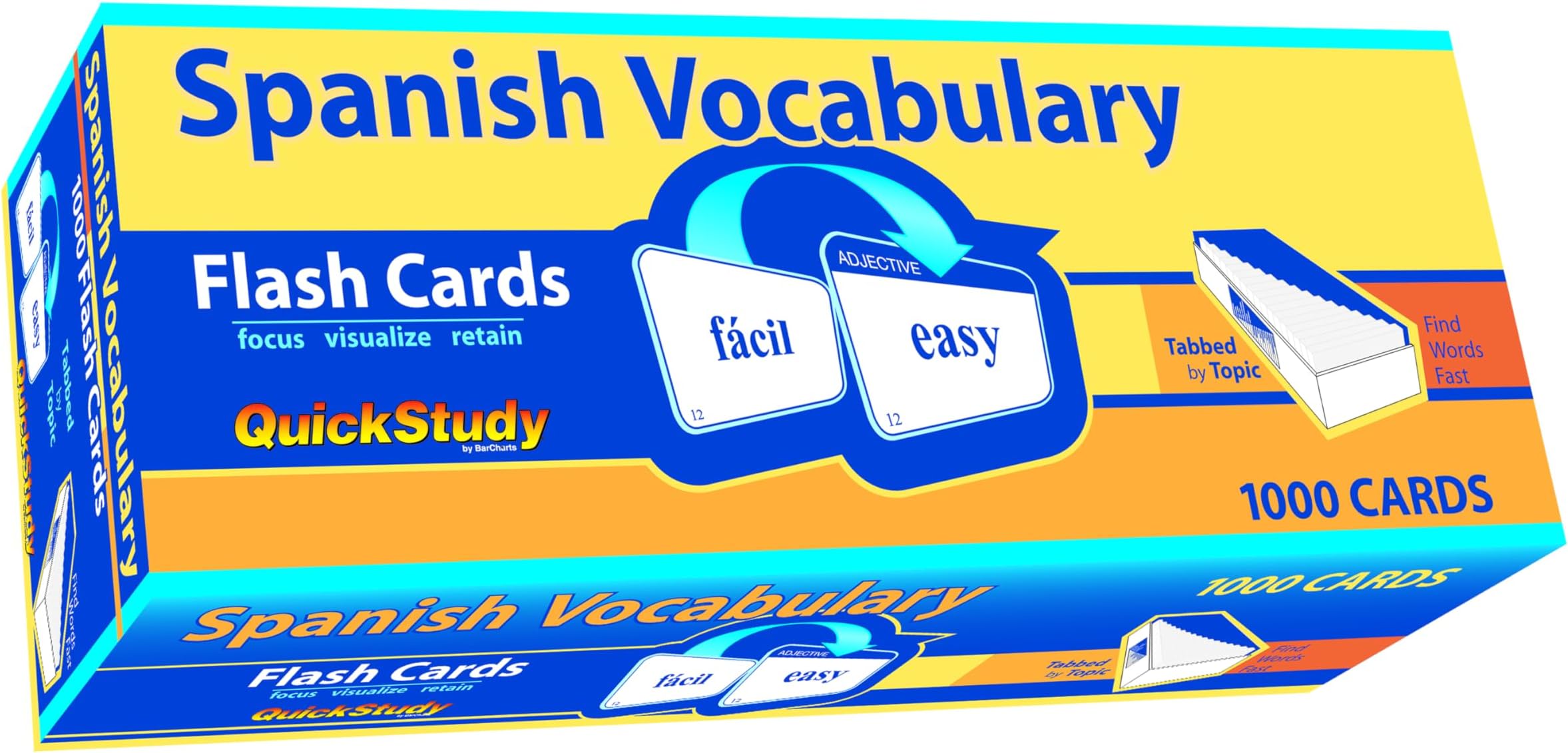 Spanish Vocabulary 1000 Flash Cards: A Quickstudy Reference Tool