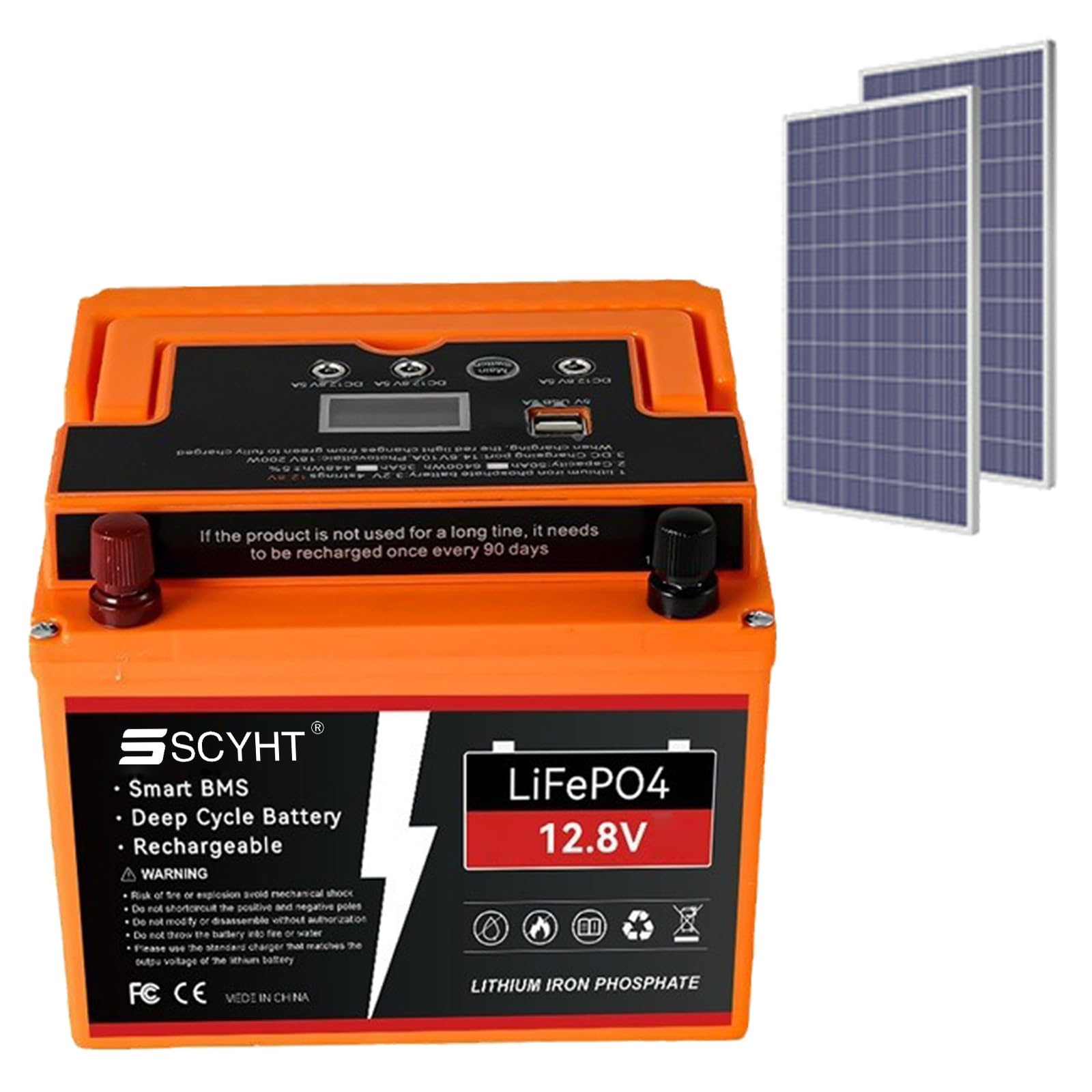 Batería LiFePO4 12,8 V 50 Ah Batería de Litio 30 Ah Baterías solares 12,8 V Baterías Recargables para Suministro energía Respaldo para Kits Motor 250 W a 650 W con BMS,12.8v30ah