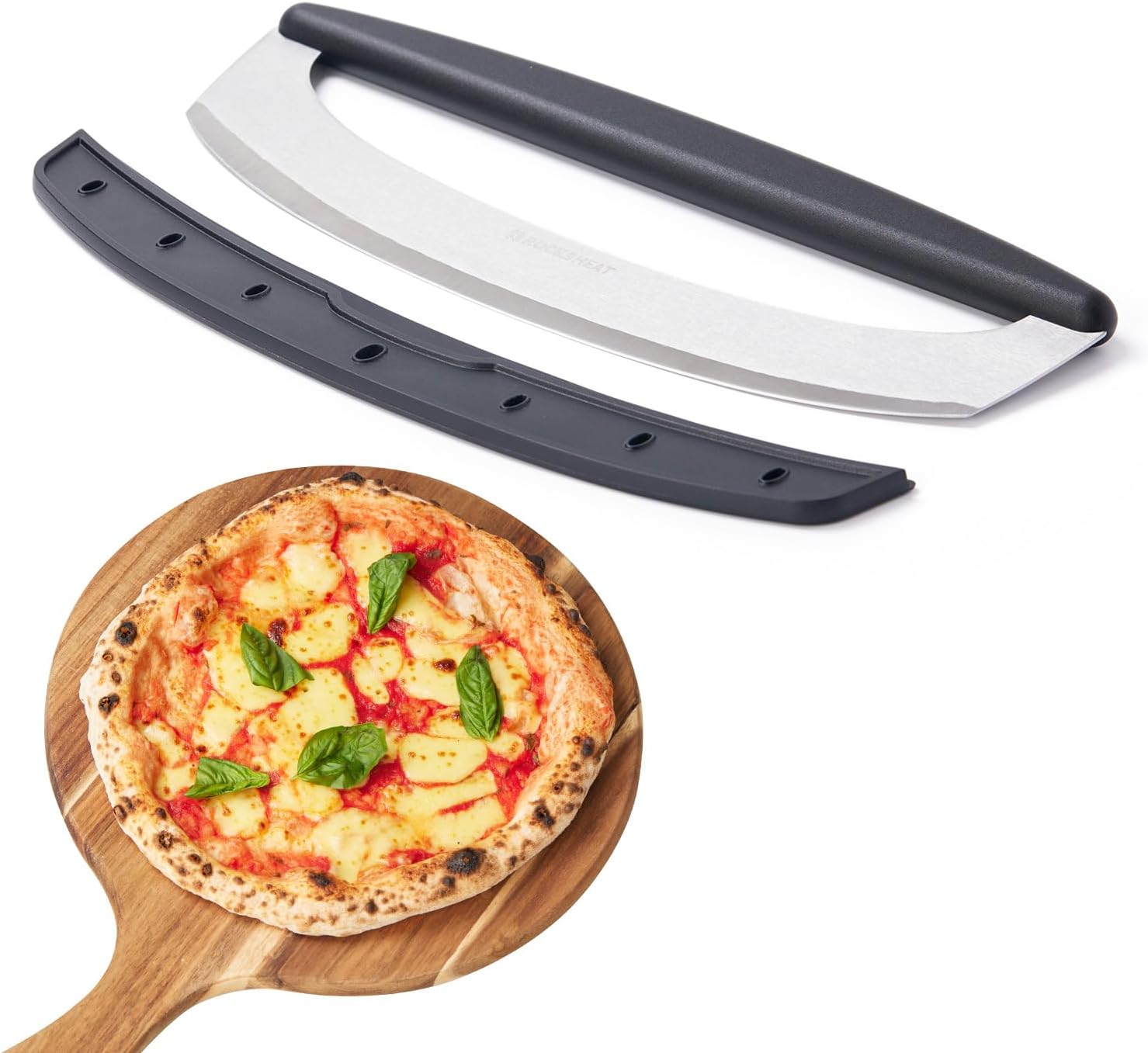 Pizza Cutter Rocker Blade, Sharp 14.3″ Stainless Steel Pizza Slicer Knife with Blade Cover, Professional Pizza Knife for Kitchen Tool, Dishwasher Safe Pizza Cutter Rocker Blade, Sharp 14.3″ Stainless Steel Pizza Slicer Knife with Blade Cover, Professional Pizza Knife for Kitchen Tool, Dishwasher Safe