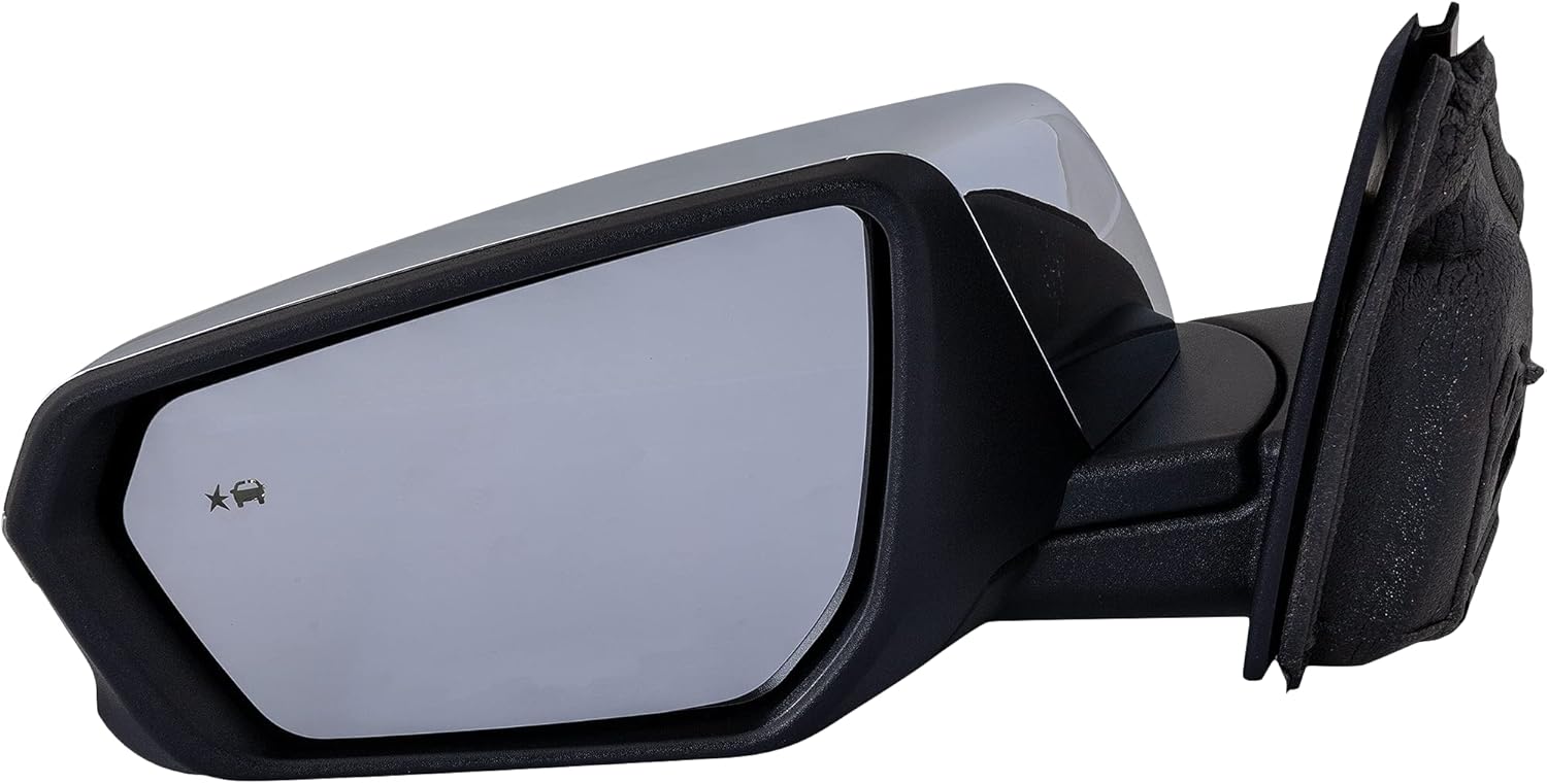 Garage-Pro Driver Side Power Heated Mirror for Chevrolet Equinox GMC Terrain 2018-2023 With Signal Light & Blind Spot Monitor; Without Memory Chrome