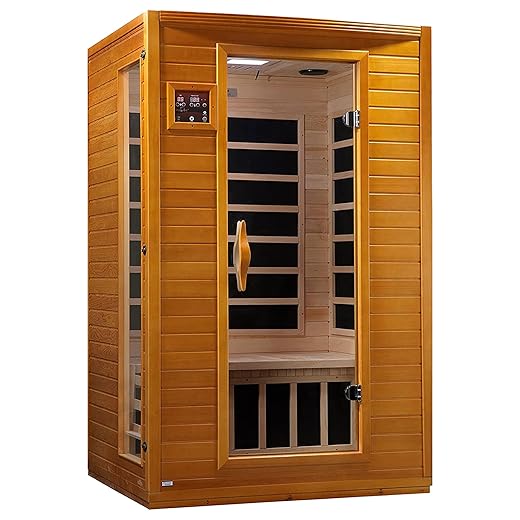 DYNAMIC SAUNAS Andora 2-Person Low EMF FAR Infrared Sauna with Red Light Therapy & Bluetooth Speakers | Personal Indoor Dry Heat Sauna for Home & Gym – Made from Canadian Hemlock