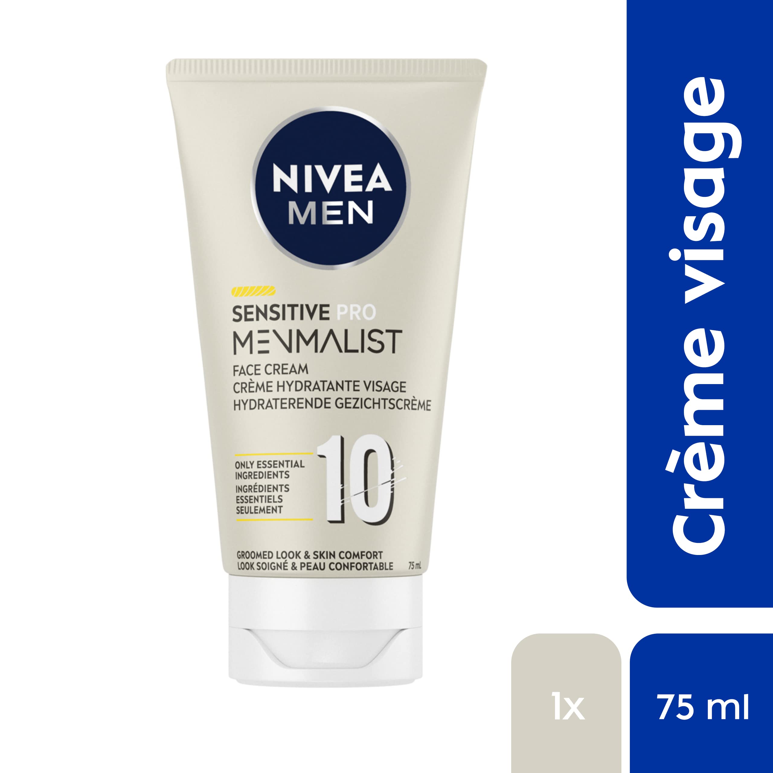 NIVEA MEN MENMALIST Sensitive Pro Cream do twarzy (1 x 75 ml), Pielęgnacja twarzy o lekkiej i nietłustej konsystencji, Pielęgnacja mężczyzn odpowiednia dla wszystkich rodzajów skóry