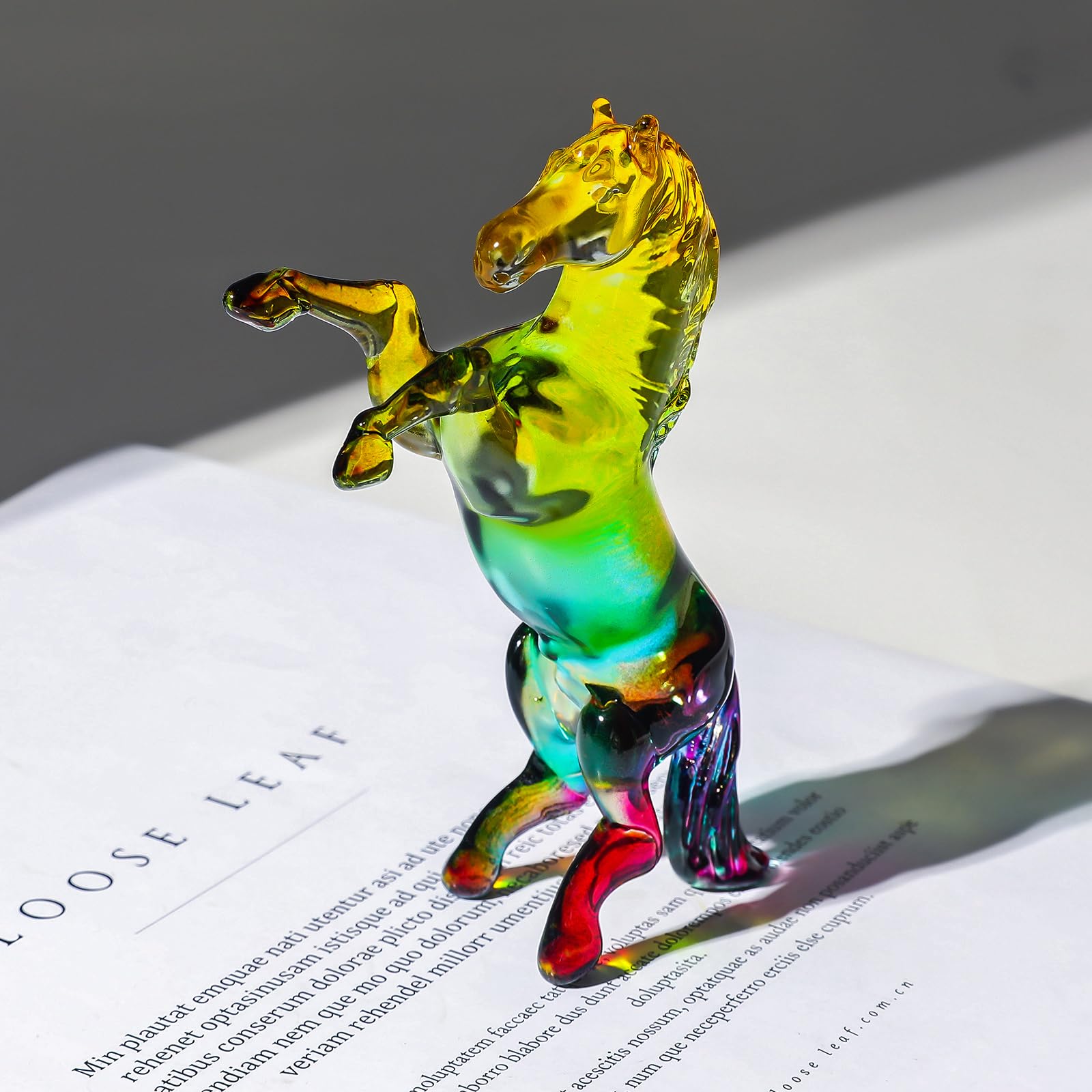Kristall Pferd Figur Glas Skulptur Deko Geschenk Kinder Tisch Büro