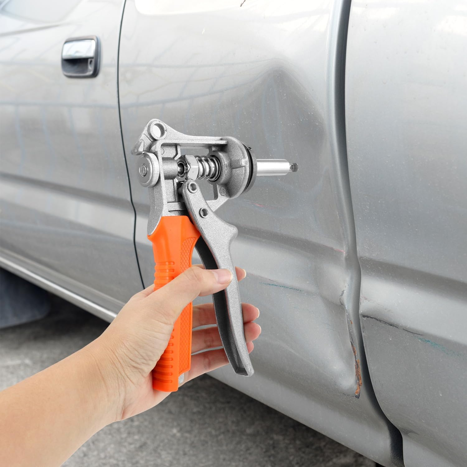 QWORK Car Dent Repair Tool, Sheet Metal Dent Repair, Versatile Steel Pliers, Adjustable Dual Ends Flat Hole Paintless Dent Repair Kit