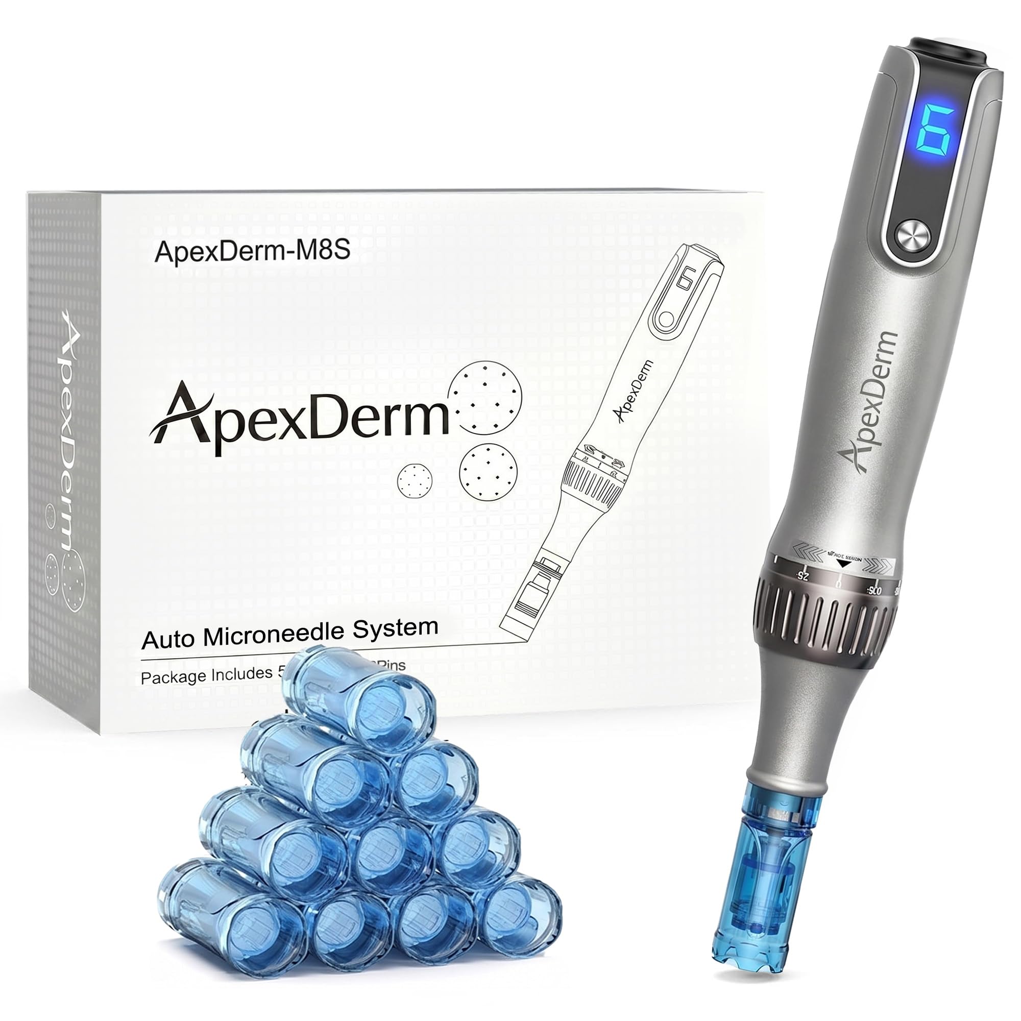 M8S Microneedle Pen for Home Use - 0.25mm Dr Pen Mcroneeding Derma Roller M8S Pen for Women Men - Micro Needle Roller Pen for Skin Tools
