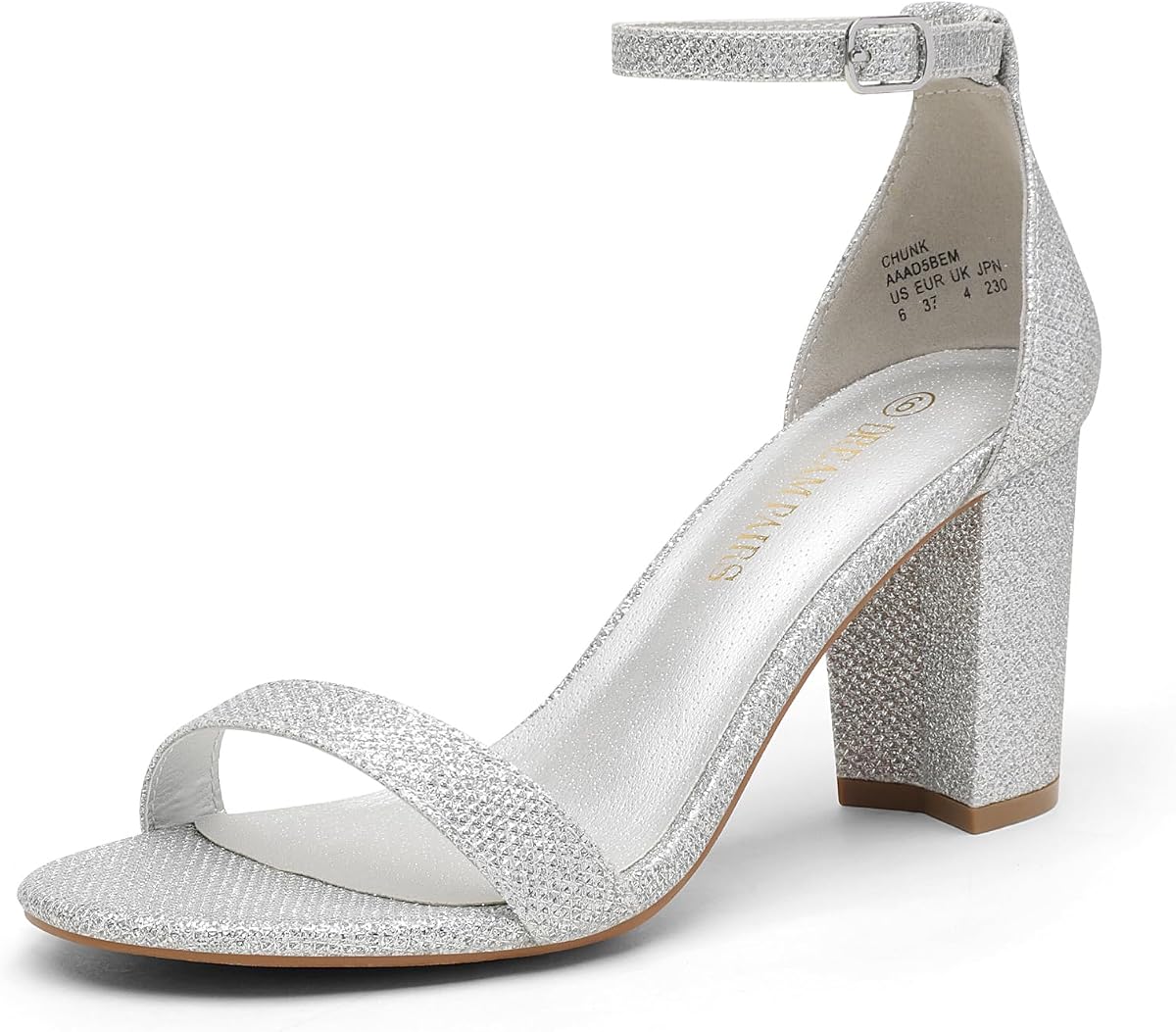 PARES DE ENSUEÑO Sandalias de tacón Comfort Block para mujer | Puntera abierta Correa ajustable para el tobillo Tacones gruesos de vestir, Sandalias de tacón de moda para baile de graduación, invitados a bodas y eventos formales