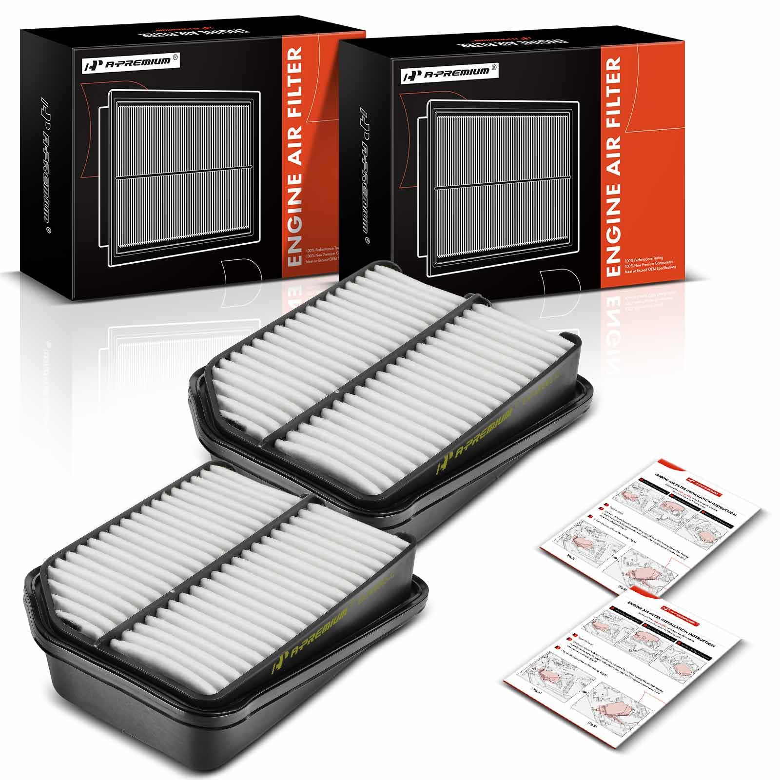 A-Premium 2-PC Engine Air Filter Compatible with Suzuki Grand Vitara 2006 2007 2008, Replace# 1378065J00