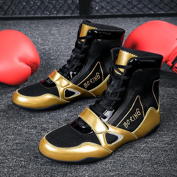 Boxing Boots Men Wrestling Shoes Women Comfortable Training Boxing Shoes Breathable Non-Slip Fighting Powerlifting Bodybuilding,Conforms to Your Foot