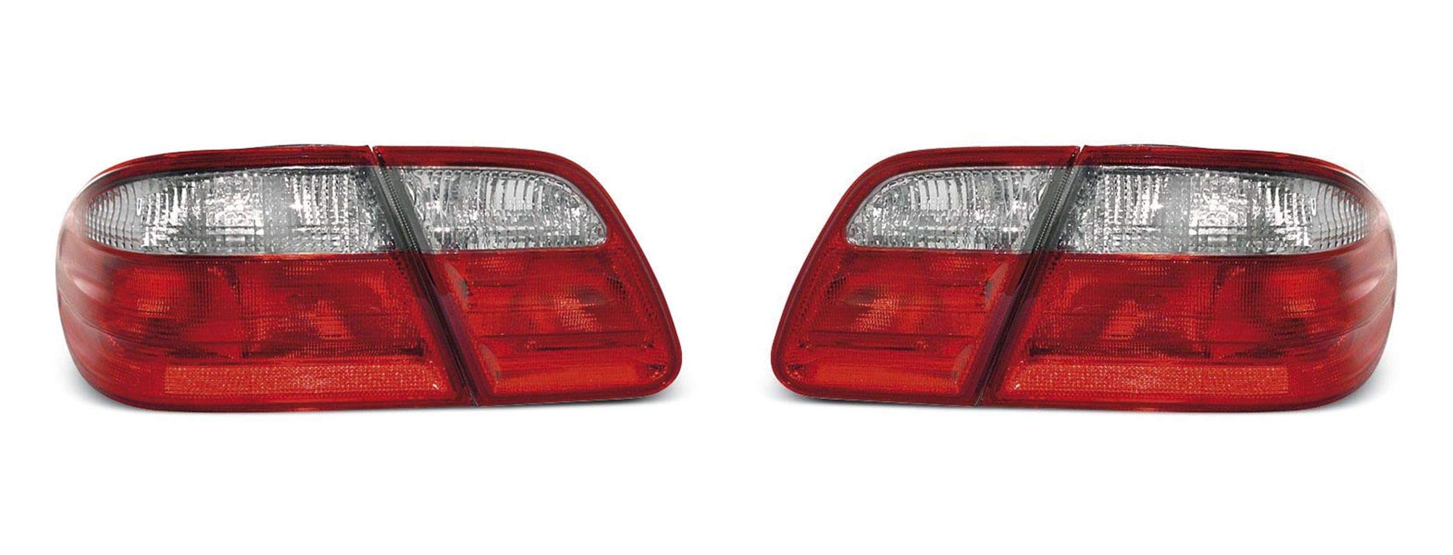 Luces traseras VR-1873 - Conjunto de luces traseras (1 par, lado del conductor y del pasajero, color rojo y blanco), Portalamparas Coche