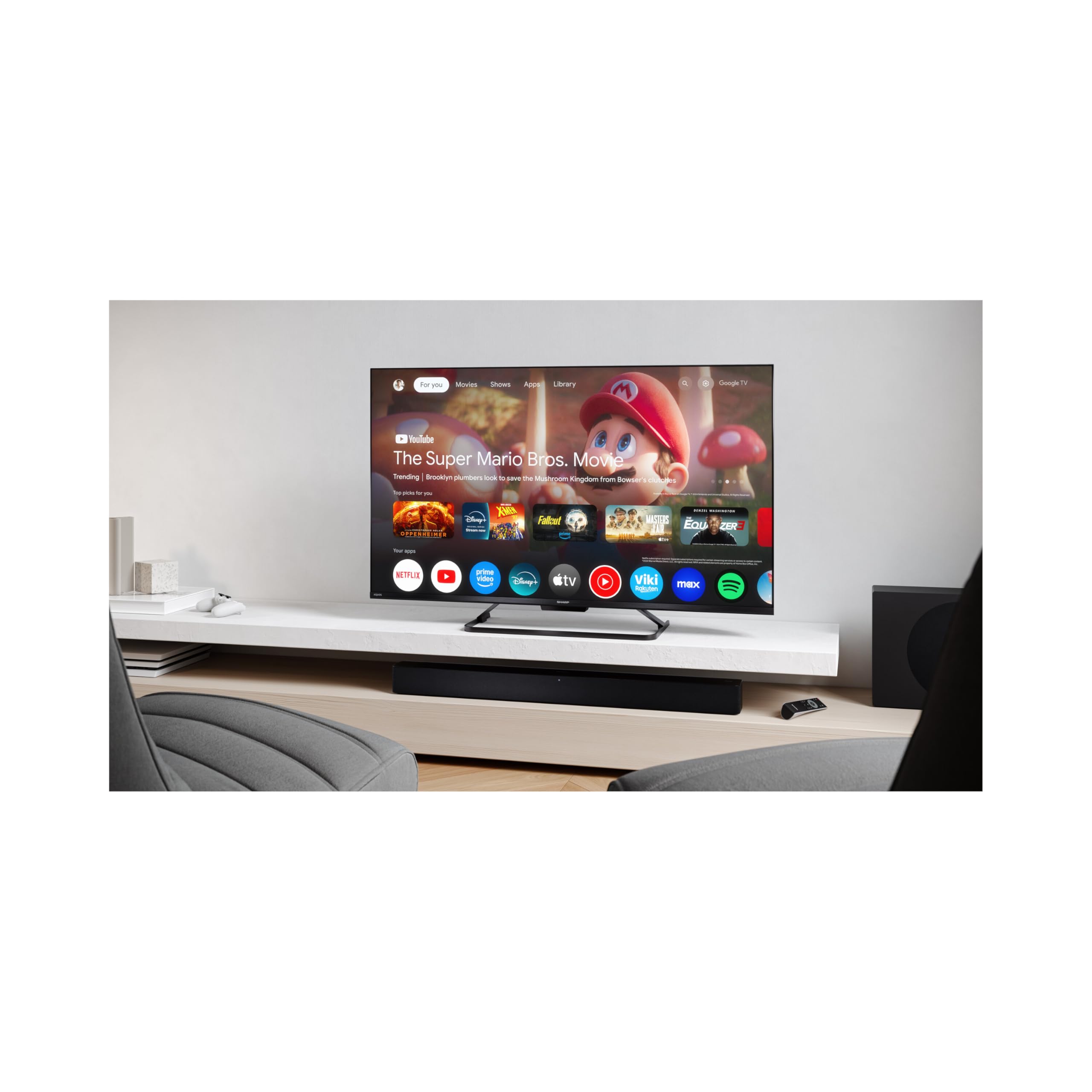 Sharp 43 Pollici QLED 4K Ultra HD Google TV™ Dolby Vision IQ™ Dolby Atmos DTS:X Processore IA 43HR7265E (HR Series)