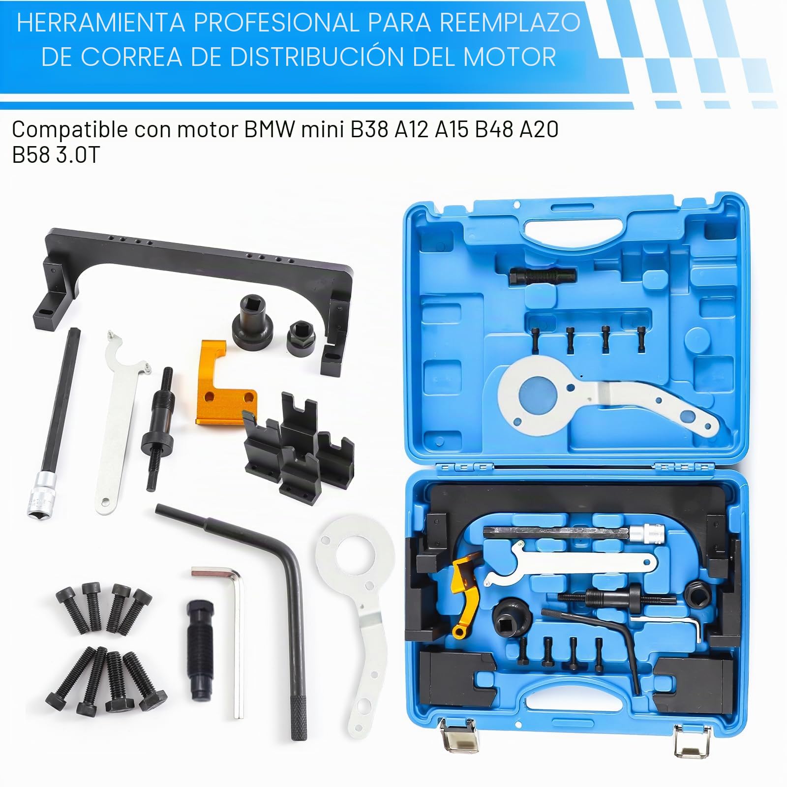 Kit de Herramientas de Sincronización de Alineación del árbol de Levas del Motor Compatible con B-M-W y para Mini Hatch B38 B46 B48 B58 116i, Conjunto de Herramientas de Sincronización del Motor