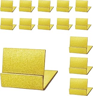 Gold Table Card Holders 14 Pcs, Small Metal Stand for Place Cards, Photo Displays, Price Tags, Food Labels, Wedding Centerpieces, Party Buffet and Office