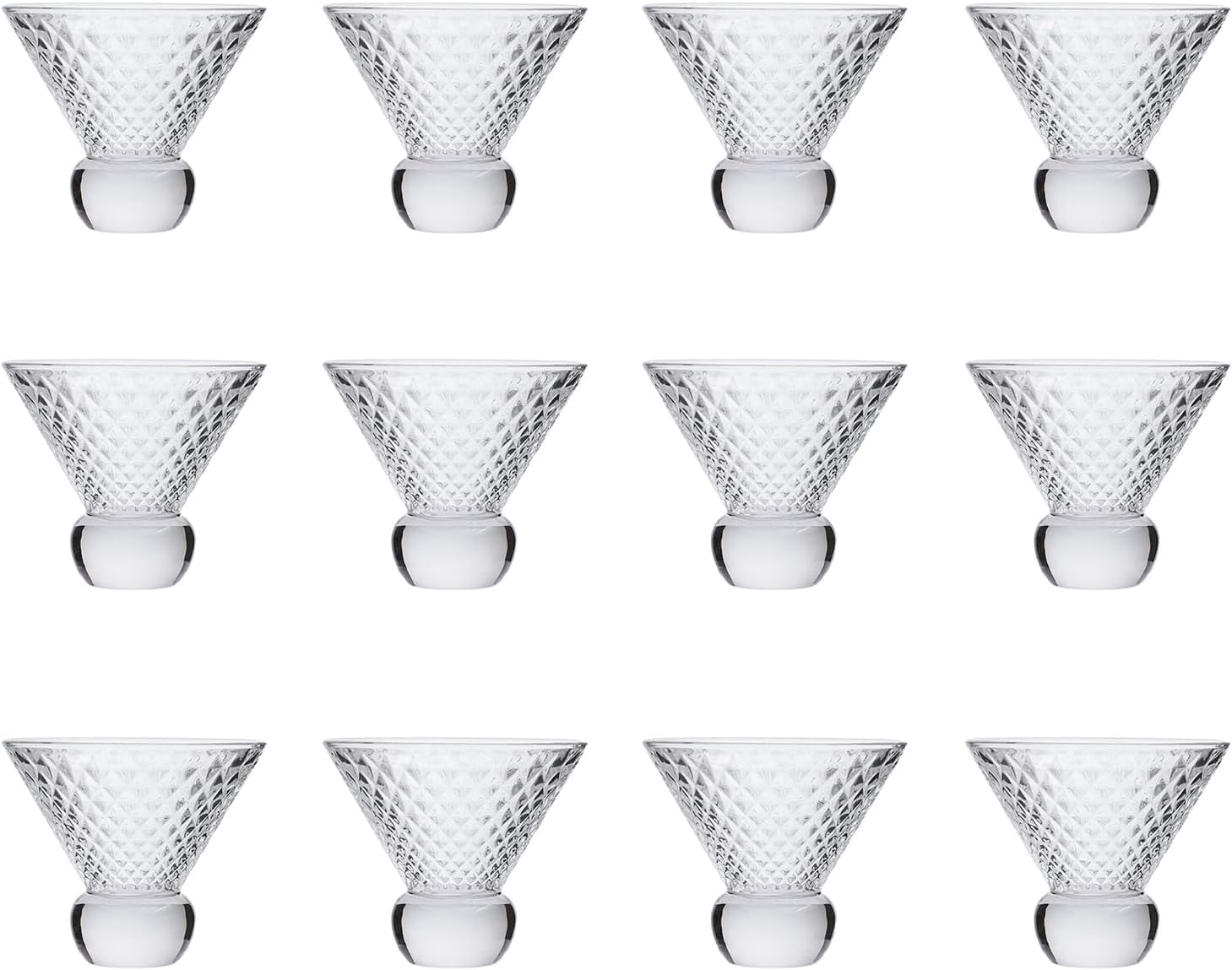 Martini Glasses Set of 12, Martini Cocktail Glasses for Margarita, Manhattan, Cosmopolitan, Home Bar, Evening Parties, Birthdays, Housewarming Gift (12)