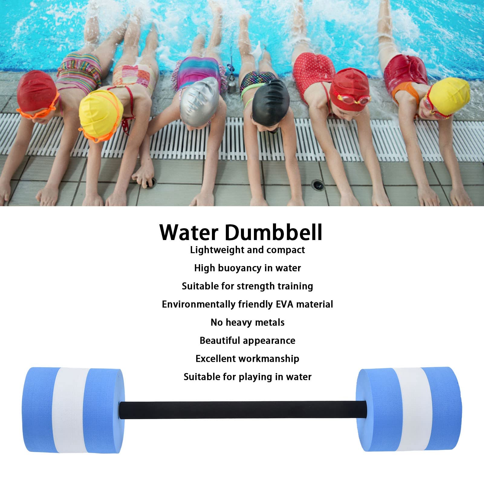 Haltères de piscine pour aquagym - Barres de natation et haltères pour apprendre à nager, hydrothérapie, natation, aquagym, rééducation, cours de natation, fitness en piscine