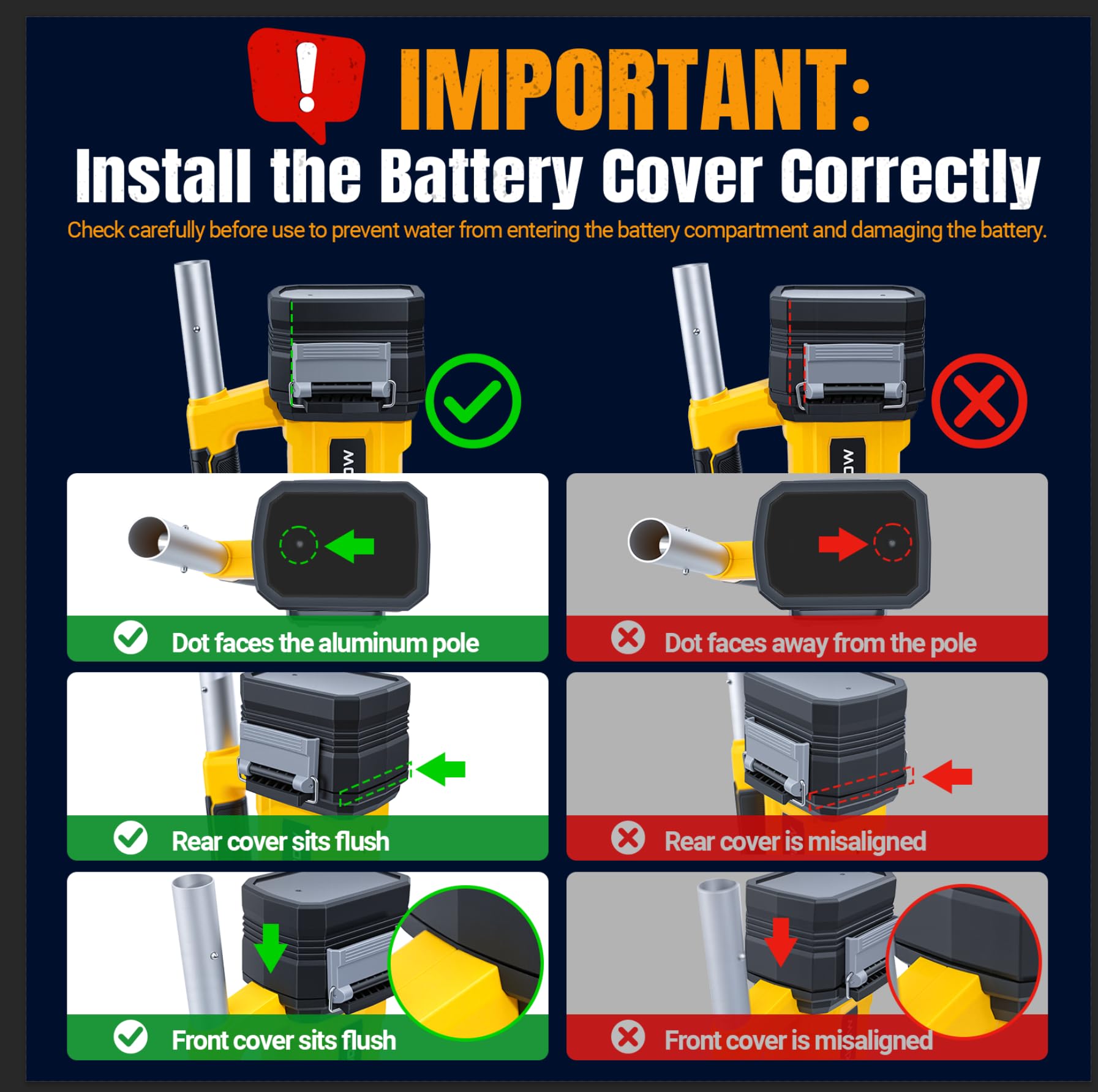 Aspiratore portatile senza fili per piscina compatibile con Dewalt, fuori terra | Piscina fuori terra, senza fili, portatile, compatibile con Dewalt, design portatile